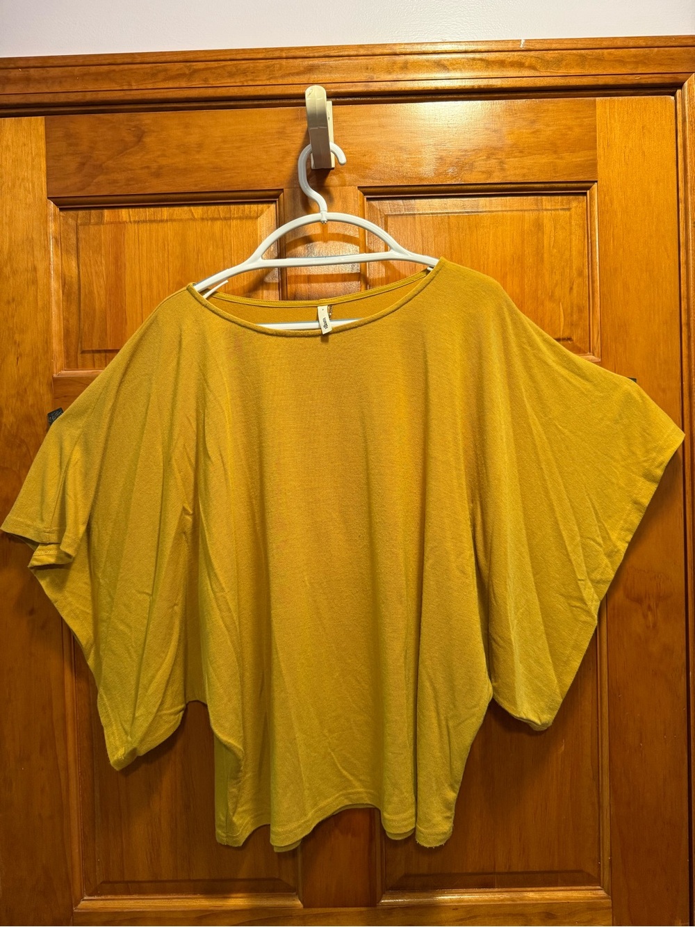 glam Mustard Yellow Boxy Dolman Sleeve Top